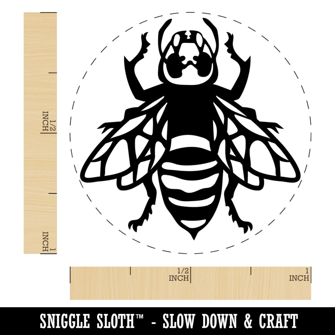 Asian Giant Murder Hornet Wasp Self-Inking Rubber Stamp for Stamping Crafting Planners
